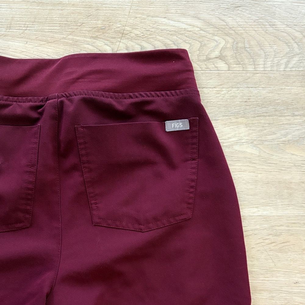 Figs Women’s Burgundy Jogger Scrub Pants - Picture 5 of 6